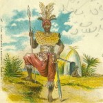 “Die Krieger des Mahdi” (oder “Sudanesen-Karawane) gastierten vom 19.8. bis ca. 29.8.1898 im Schützenhof, Hobertsburg, Dortmund. Postkarte Sammlung K.M. Kreis.