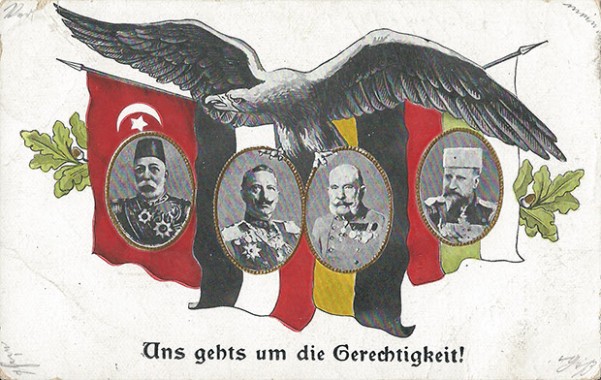 "Uns gehts um die Gerechtigkeit". Ansichtskarte, gelaufen im April 1916. Sammlung Detlev Brum.