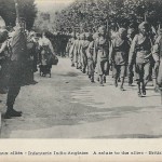 "Le salut aux alliés – Infanterie Indio-Anglaise". Carte Postale, ungelaufen. Sammlung Detlev Brum.